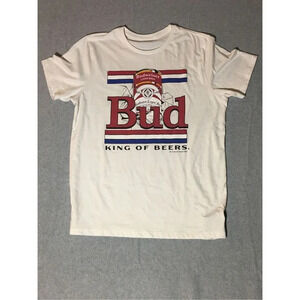 Womens Old Navy Shirt Size Large Budweiser White Graphic T Shirt Comfortable